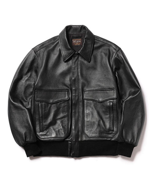 MR.OLIVE/ANTIQUE HAIR SHEEP LEATHER / FLIGHT JACKET ミスターオリーブ/アンティーク ヘアーシープレザー / フライトジャケット